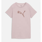 Puma Womens Essential Sequins Short Sleeves T-Shirt In Misty Pink