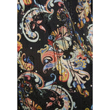 Mandi Womens Long Sleeve Button Through Collared Printed Blouse In Black