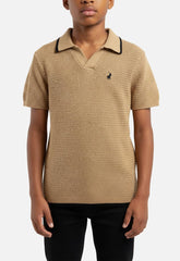 Polo Boys Sipho Knitted Short Sleeves Golfer Camel