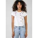 Sissy boy White Baby T-shirt With Red Lip Transfers