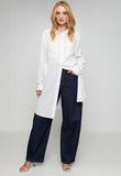Izabel London Womens Button Through Midi Shirt Dress In White