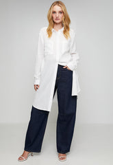 Izabel London Womens Button Through Midi Shirt Dress In White