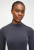 Polo Womens Rachel Mock Neck Knit Sweatshirt In Navy