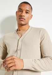 Bensherman Mens Sustained Grey Knit Cardigan