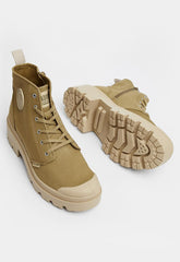 Palladium Womens Pallabase Twill Shoes In Butternut