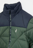 Polo Boys Whyatt Colour Blocked Puffer In Navy And Forest Green