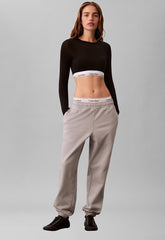 Calvin Klein Unisex Monologo French Terry Jogger In Grey