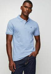Polo Mens Essential Pique Golfer In Blue