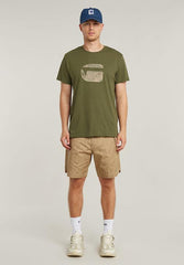 G-Star Raw Mens Olive Finger Print Burger R T-Shirt