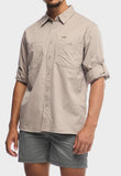 Jeep Mens Willys Long Sleeve Workshirt In Khaki