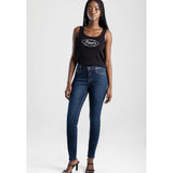 Sissy boy Womens Bianca Mid-Waist Skinny Jeans In Dark Blue