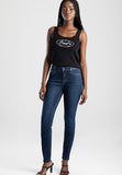 Sissy boy Womens Bianca Mid-Waist Skinny Jeans In Dark Blue