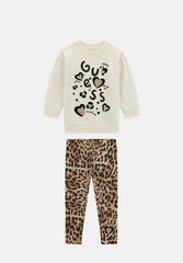 Guess Kids Ls/Leggings 2Pc Leopard Set