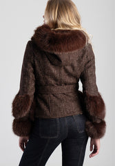 Sissyboy Brown Faux Detail Belted Jacket