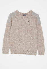 Polo Boys Paul Colour Blocked Knit Jersey In Oatmeal