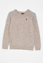 Polo Boys Paul Colour Blocked Knit Jersey In Oatmeal