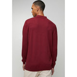 Ben Sherman Knit Sportshirt In Berry