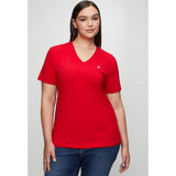 Polo Womens Kelly Short Sleeve V Neck T-Shirt In Red