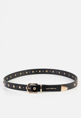Sissy boy Womens Slimsy Belt In Black With Gold