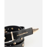 Sissy boy Womens Slimsy Belt In Black With Gold