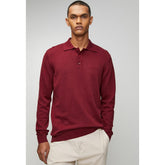 Ben Sherman Knit Sportshirt In Berry