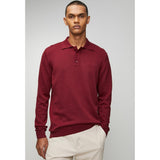 Ben Sherman Knit Sportshirt In Berry