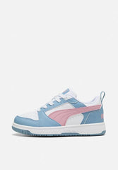 Puma Kids Rebound V6 Lo Ps Shoes White/Poised Pink/Cool Blue