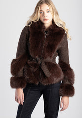 Sissyboy Brown Faux Detail Belted Jacket