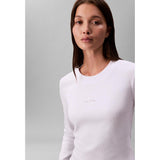 Calvin Klein Womens Monogram Long Sleeve Baby T-Shirt In Light Blue