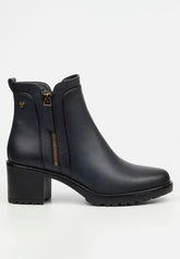 Butterfly Feet Ladies Noxer Navy ankle block heel boot