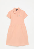 Polo Girls Gabriella Short Sleeve Golfer Dress In Dusty Pink