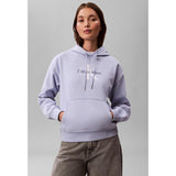 Calvin Klein Womens Monologo French Terry Hoodie in Lavender
