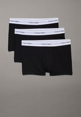 Calvin Klein 0Nb43920 Mens 3Pk Trunks Black & White