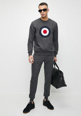 Ben Sherman Mens Target Crew Sweater Charcoal