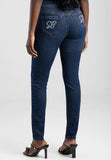 Sissy boy Womens Bianca Mid-Waist Skinny Jeans In Dark Blue