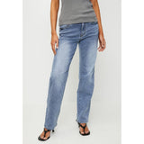 Stella Morgan Ladies Mid-Waist Straight Leg Jeans In Light Denim