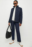 Jeep Womens Sherpa Lined Quilted Jacket In Navy