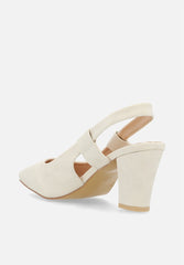 Plum Ladies Amber Heels In White
