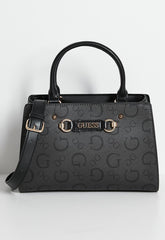 Guess Lacy Satchel Bag In Coal