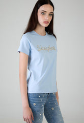 Sissyboy Womens Regular T-shirt With Raised Pearl In Blue