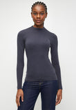 Polo Womens Rachel Mock Neck Knit Sweatshirt In Navy