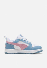 Puma Kids Rebound V6 Lo Ps Shoes White/Poised Pink/Cool Blue