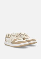 Polo Girls Colour Block Court Sneaker In Stone
