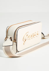 Guess Carrara Mini Crosbody Top Zip Cream