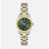 Daniel Klein Womens Green Dial Watch In Gold & Silver