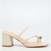 Miss Black Womens Bardot 10 Heels In Ivory