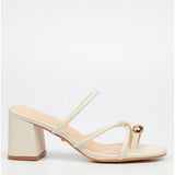 Miss Black Womens Bardot 10 Heels In Ivory