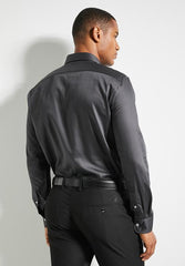 Polo Mens Essential Sateen Ls Shirt Charcoal