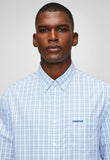 Pringle Mens Gilbert Check Long Sleeve Classic Shirt In Blue
