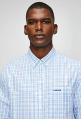 Pringle Mens Gilbert Check Long Sleeve Classic Shirt In Blue